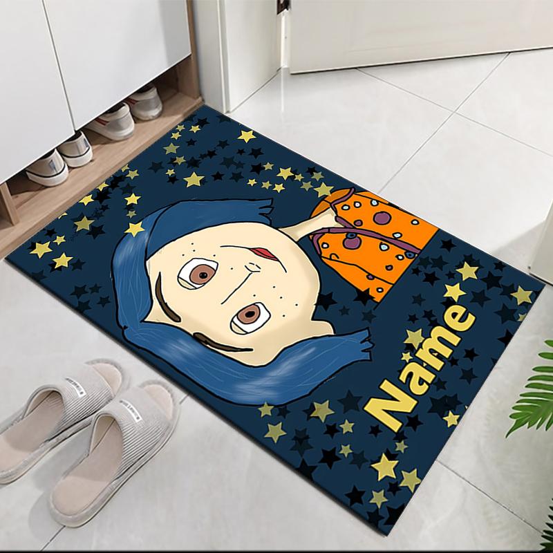Custom Name Coraline Printed Carpet, for Office Chair Living Room Bedroom Kitchen Room Decor Gifts.