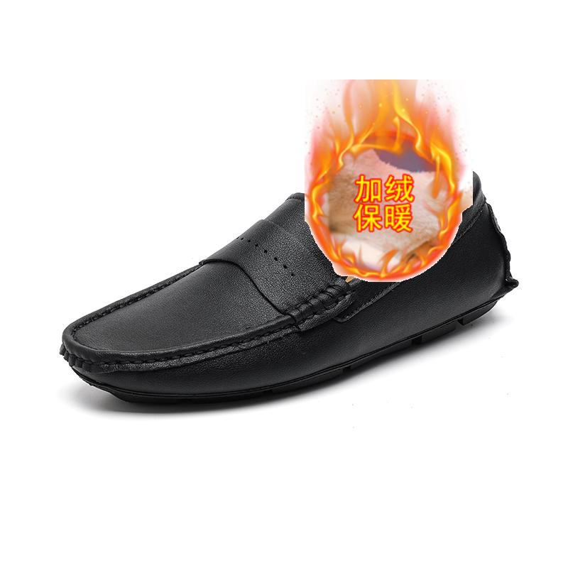 Luxus Designer Winter Warme Pelz Herren Mokassins Plüsch Herren Slipper Leder Freizeitschuhe für Herren Slipper Flats Gommino Fahrschuhe