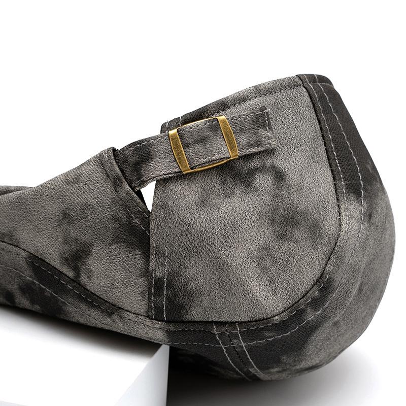 Print Beret Autumn Winter Thick Warm Forward Cap Men Big Head Circumference Newsboy Cap