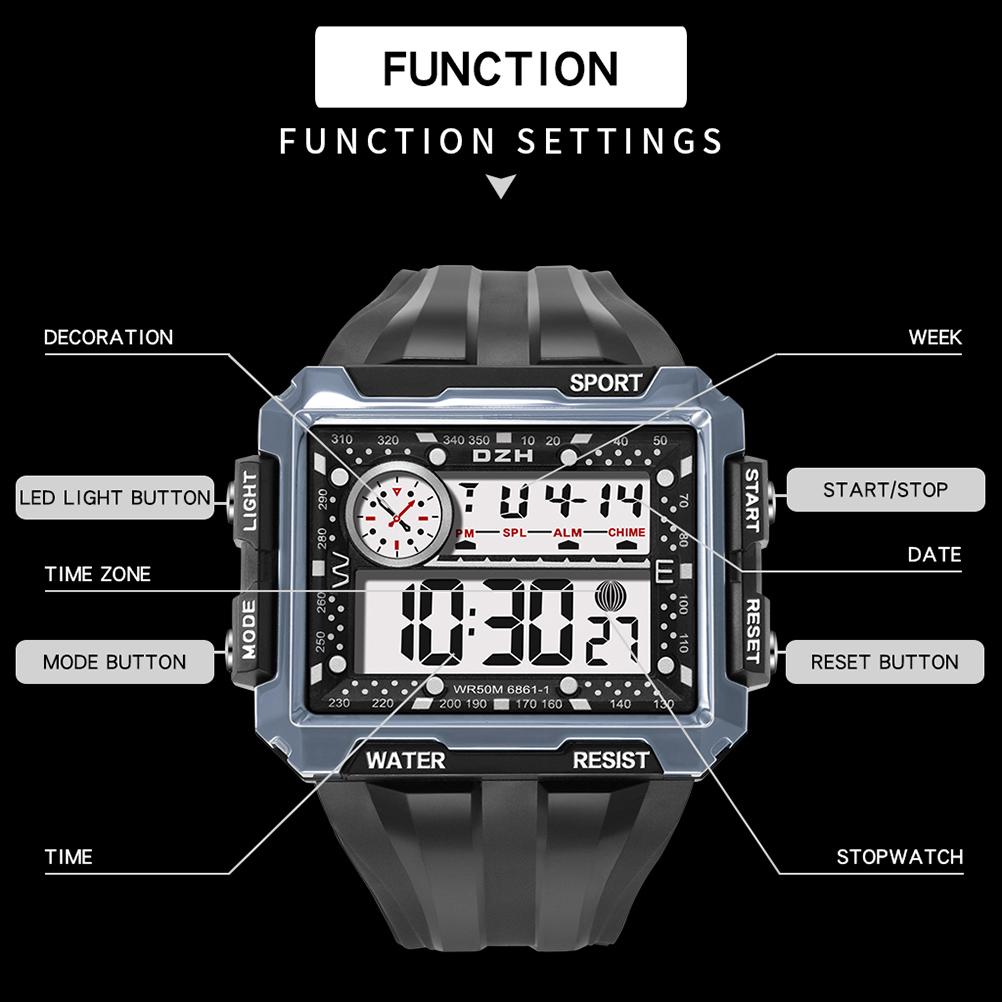 Outdoor Sport Watch Men Luminous Waterproof Watch Screen Electronic Digital Wrist Watch