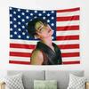 1pc Kpop American Flag Concert Banner, Faux Leather Patriotic Design, Free Installation Kit, Kpop Fan Gift Decor