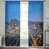 Une vue de la ville de la vieille ville Rideaux transparents pour chambre salon Rideaux en tulle pour fenêtre de cuisine Rideaux en voile