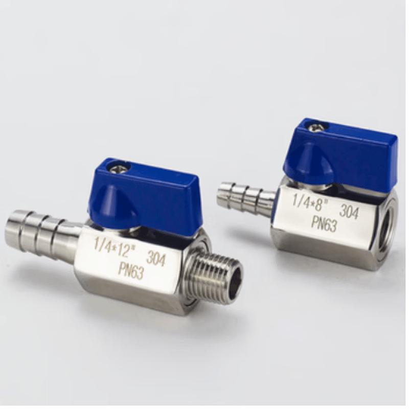 

YMTI Stainless Steel Mini Ball Valve with Double Male Thread and Hose Barb