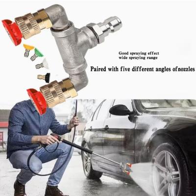 1/4 Quick Connect High Pressure Washer Nozzle Colorless Tip Dual Nozzle Head Pressure Washer Nozzle Universal Fit