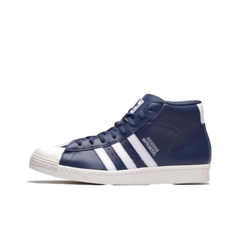 Adidas Originals Pro Model Vintage Comfortable Versatile Trendy Breathable Mid-Top Skate Shoes Unisex Sneakers Blue B35247