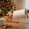 Wooden Christmas Tissue Box Holder with Snowman Santa and Design, Festive Tabletop Decoration