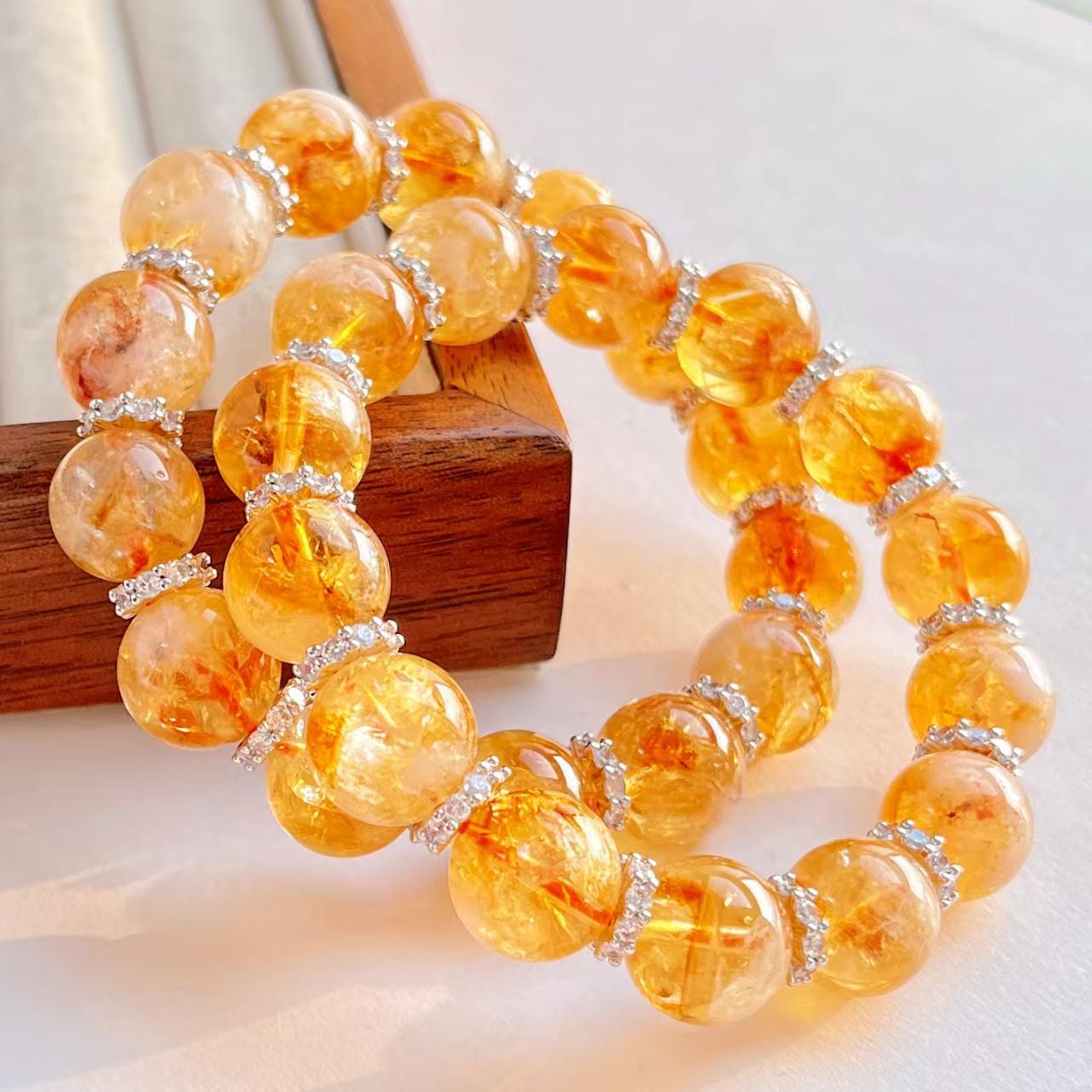 12Mm High Quality Natural Citrine Design Bracelet Bracelet