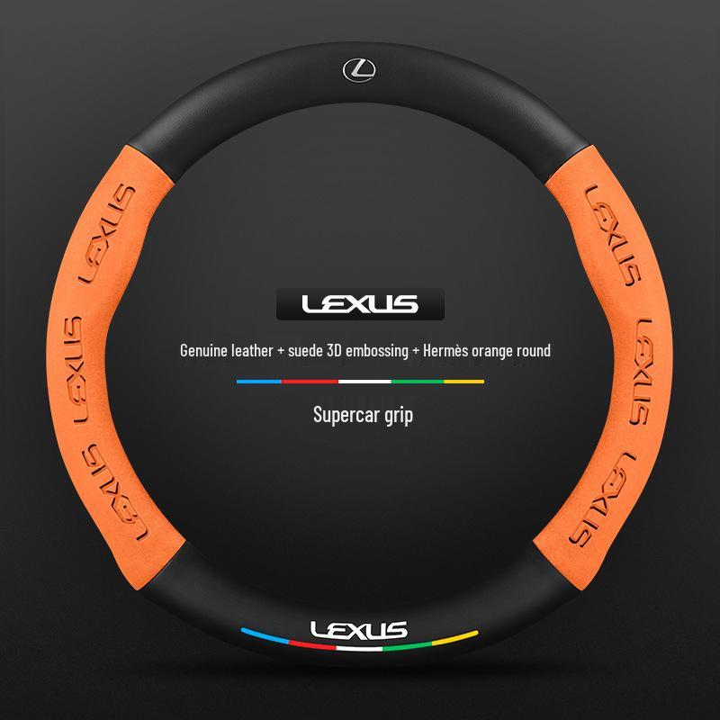 Lexus Steering Wheel Cover: Genuine Leather & Suede for UX, NX, RX, LX, CT