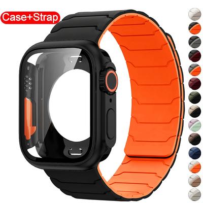 Θήκη+Λουράκι Για Apple Watch Band 45mm 44 41 42 40mm Βραχιόλι Σιλικόνης για Iwatch Series 3 4 5 6 Se 7 8 9 10 Αλλαγή Σε Ultra Case