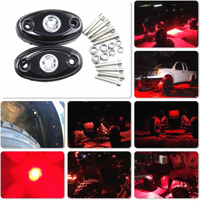 4PCS 9W LED Rock Light Under Body Tail Light Source For JEEP Offroad Truck Boat