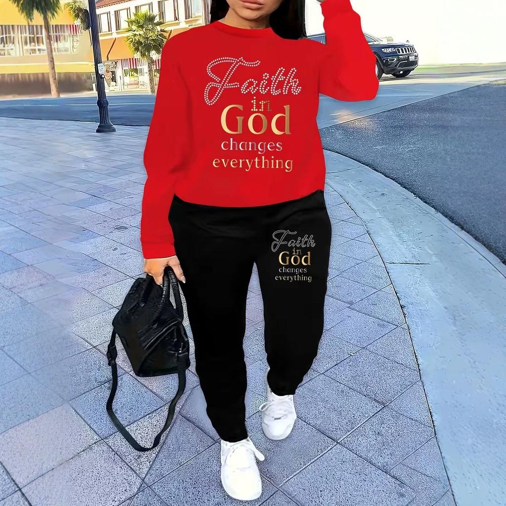 1116 European and American new women's clothing, fashionable and casual versatile 1D printing loose crew neck sweater women's suit