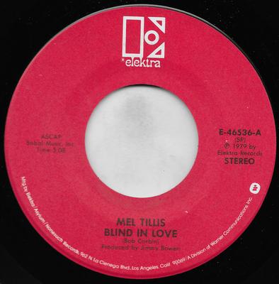 7inch Record MEL TILLIS - Blind In Love / Black Jack, Water B E46536 Elektra 1979 US Folk Used