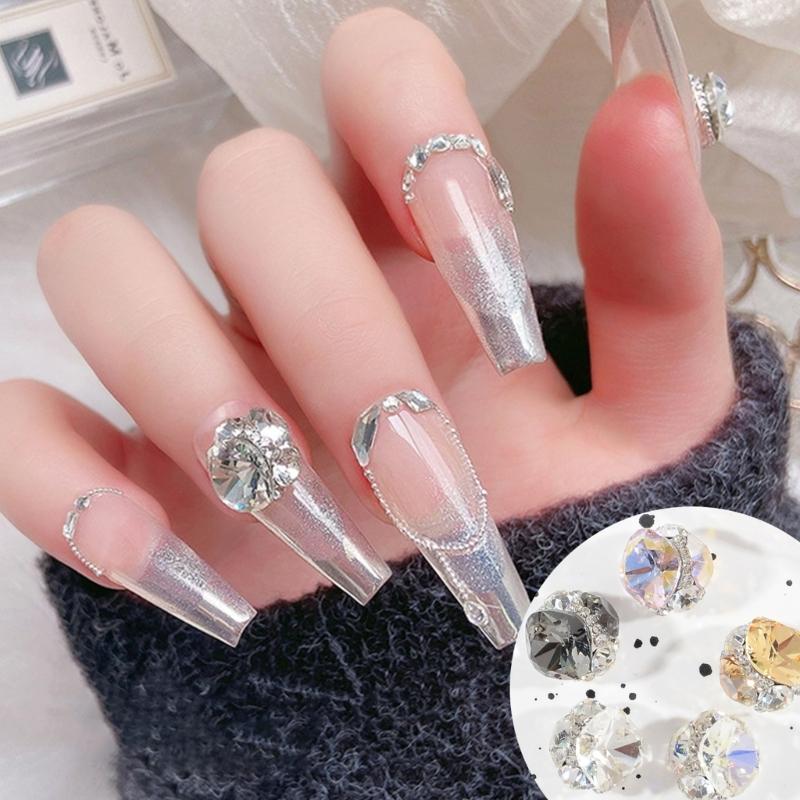 3D Nail Charms,Sparkles Nail Rhinestones Nails Gems Alloy Nails Crystals Jewelry Nail Studs for Nails Art Decorations