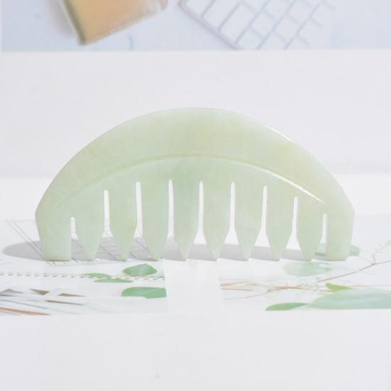 Jade Comb Scratchless Hurtless to Scalp Stone Jade Stone Guasha Comb for Hair