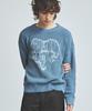 KNITTED Vintage Heart Round Knit Stone Blue