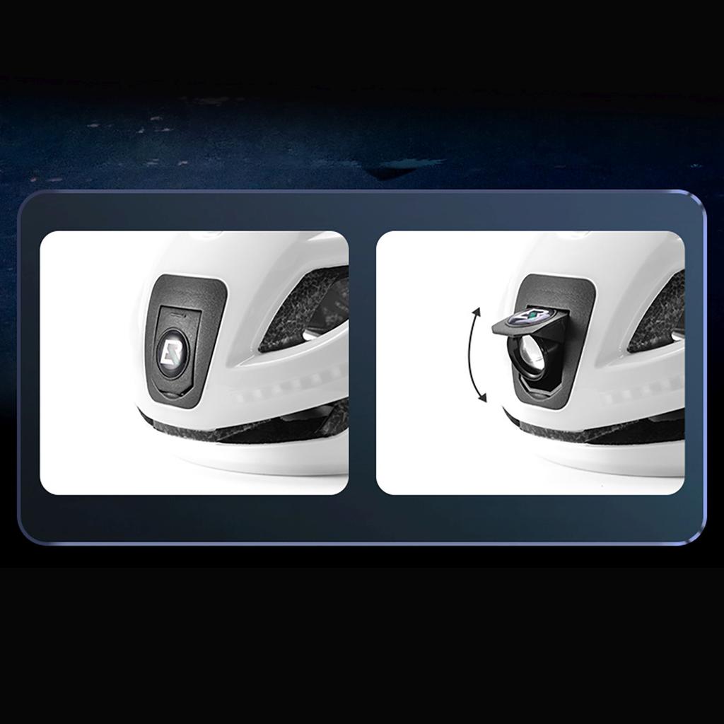 Bicycle Helmet with Integrated Multi-Directional Lighting USB-C 57-61 cm - White