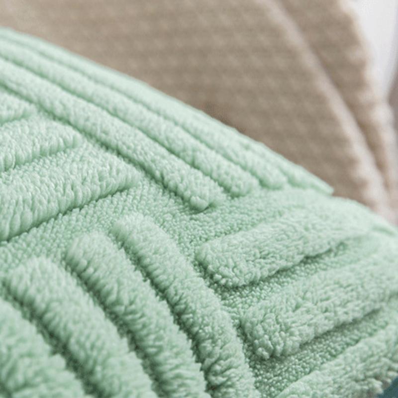 Solid Flannel Throw Pillow Cover 44x44 Cm Woven Soft Square Couch Bedroom Cushion Pillowcase for Sofa Bed Car Chair Home Textile