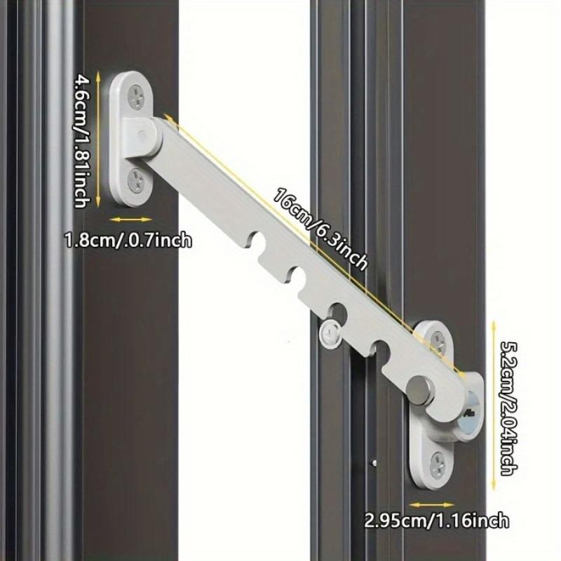 5 Levels Adjustable Inner Window Limiter,With Key,Children Safety Locks,Windows Sash Lock,Latch Position Stopper,Windproof Fixer