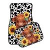 Van Car Interior Accessories 4-Piece Car Protector Mat Highland Cow Sunflowers Print All Weather Car Floor Mats Universal Fit Automotive SUV Sedan