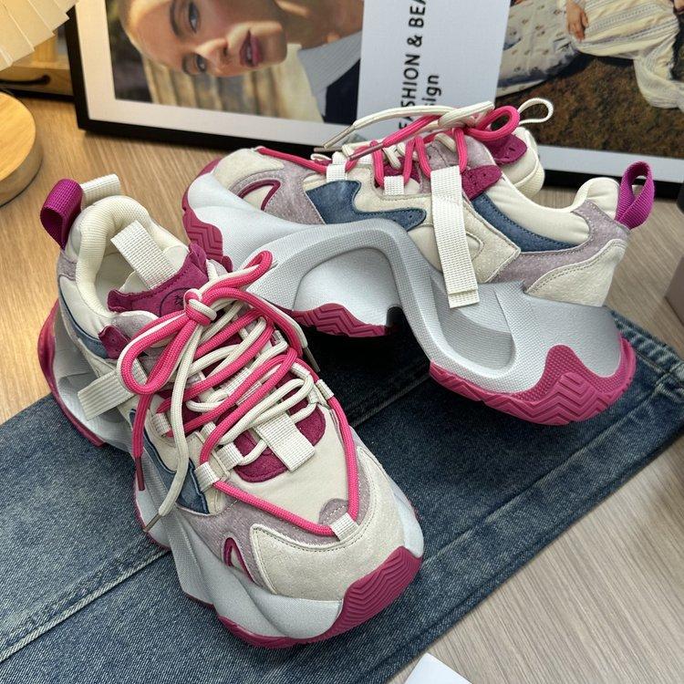 

Classic Women s Thick Bottom Height Increasing Casual Sneakers Soft Bottom Comfortable Sports Running Shoes Zapatos para mujeres 40 розовый