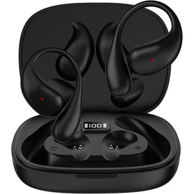 Słuchawki douszne Bluetooth 5.4 Bezprzewodowe słuchawki sportowe Wbudowany mikrofon z zaczepami na uszy 40H Słuchawki douszne Wyświetlacz LED Szybkie ładowanie Etui, Wodoodporne