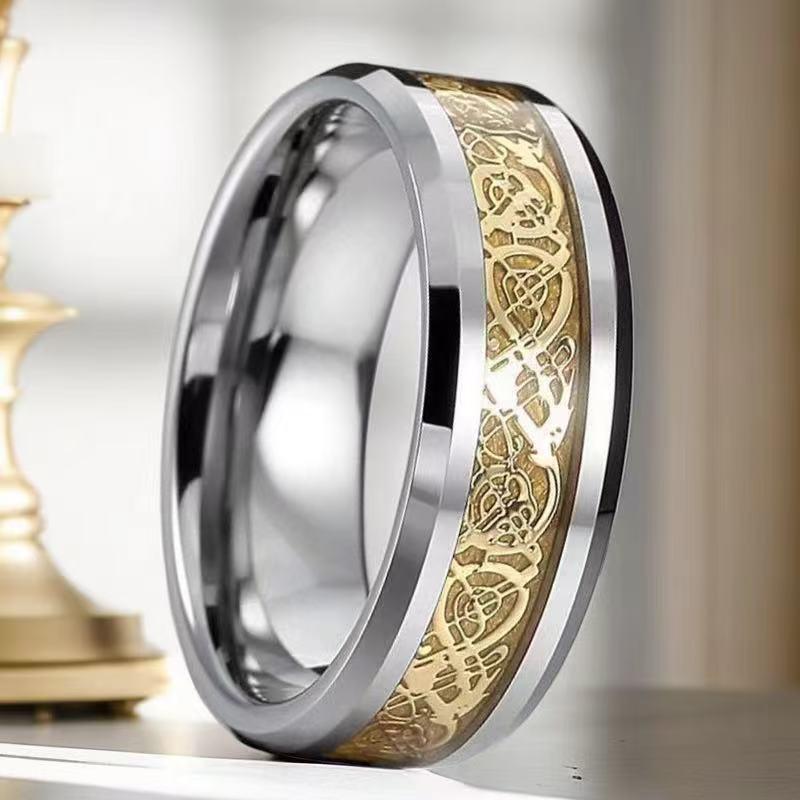 Men's 8mm Retro Titanium Steel Ring: Light Luxury, Niche Design