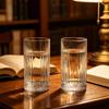 European Striped Spirits Cup Whiskey Glass Classic Cup for Party Bar Vintage Western Wine Cups Cocktail Beverage Cup Glass Cup