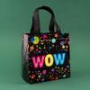 12/30pcs Waterproof Black Non-woven Fabric Bags Packaging Clothes Snack Candy Toy For Baby Shower Kids Party Weeding Decoration