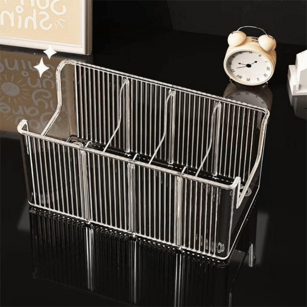 Clear View Large Capacity Storage Container Transparent Stackable Display Rack Removable Dividers Storage Box Book Storage