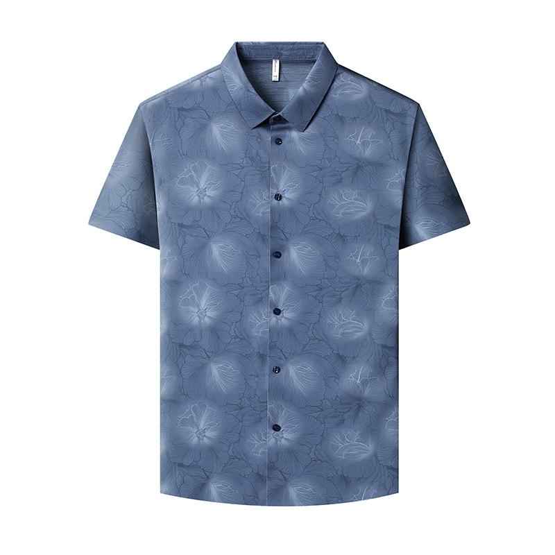 Printed Short Sleeve Shirt Men's Summer Breathable Casual