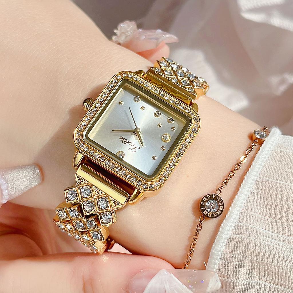 9181F Watch Bracelet Watch Ladies Full Diamond Waterproof Ladies Watch Square