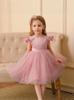 Luxury Fluffy Gauze Princess Dress with Big Bow for Little Girls' Birthday Party