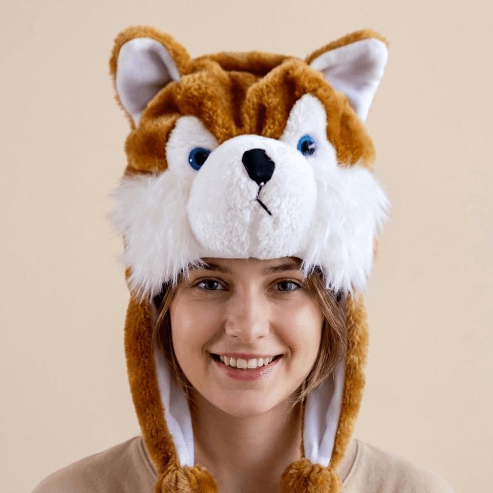 Panda Plush Beanies Pig Ear Protection Hat Funny Animal Earflap Cap Party