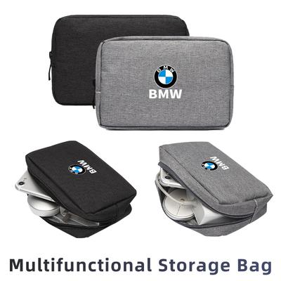 BAGF7 2026 Car Sticker Car Digital Storage Bag USB Data Cable Organizer Accessories For X1 X2 X3 X4 X5 X6 X7 G20 G30 6GT E46 E90 E
