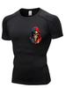 Men's Compression Shirt Quick Dry Black Gym T-Shirt USA Flag Skull Print Workout Sportswear