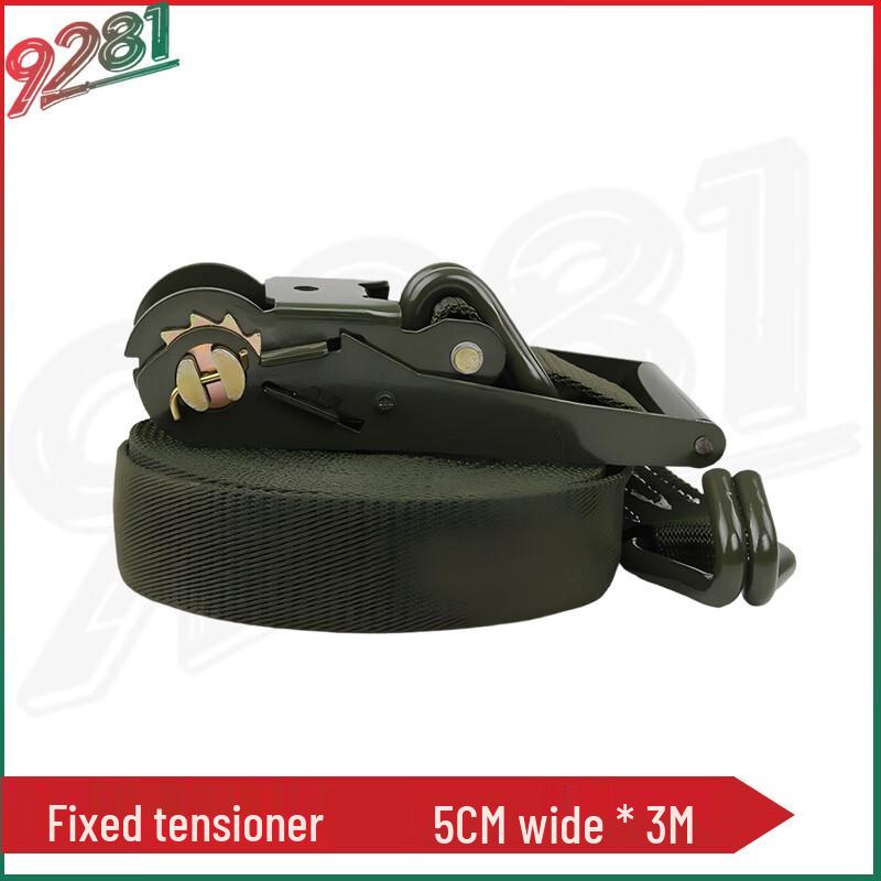 Army Green 5cm Cargo Strapping Tensioner with Double Hooks, Model 9281