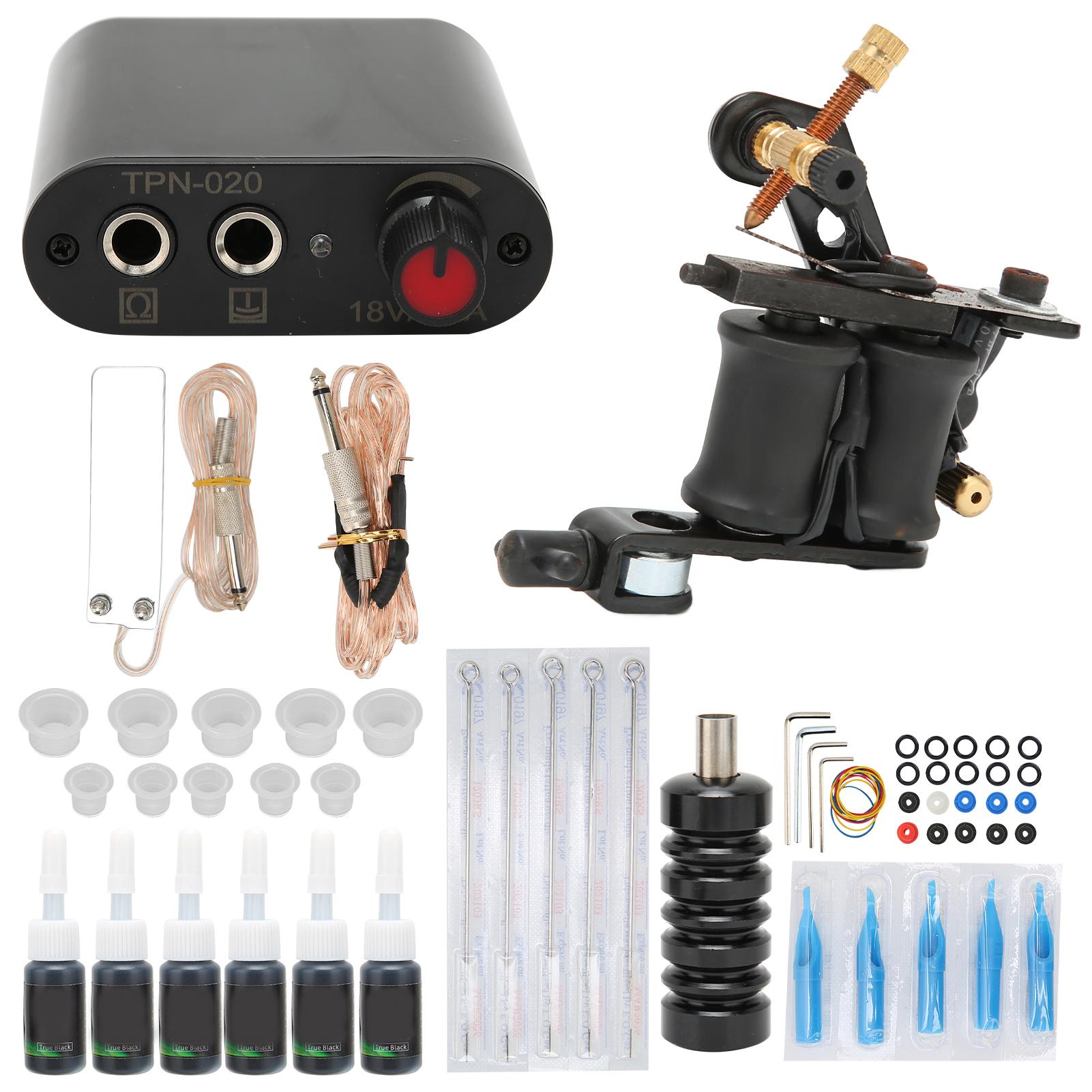 

Профессиональный набор для татуировок, мощная 8-витковая катушечная тату-машинка для начинающих татуировщиков EU Plug