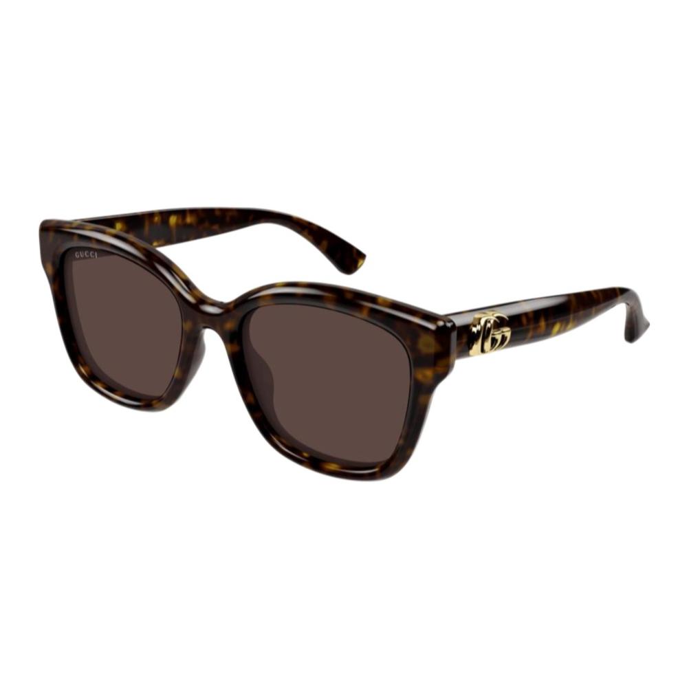 GUCCI Brand Logo Design Injection Molded Plastic Square Sunglasses Women's Tortoiseshell Colour