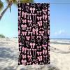 Pink Beach Towel Cute Bow Rectangular Children'S Bath Towel Quick-Drying Sports Towel Shawl