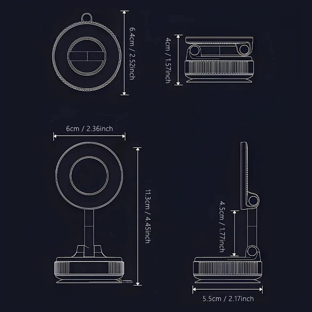 2026 NEW CAR Phone Magnetic Stand Multi-Functional Vacuum Adsorption Stretching And Folding 360° Rotate Navigation Stand