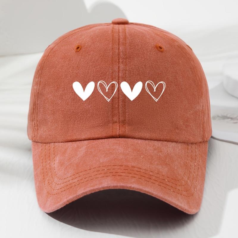 

Retro Unisex Baseball Cap Love Design Adjustable Outdoor Sports Fishing Cap помаранчевий