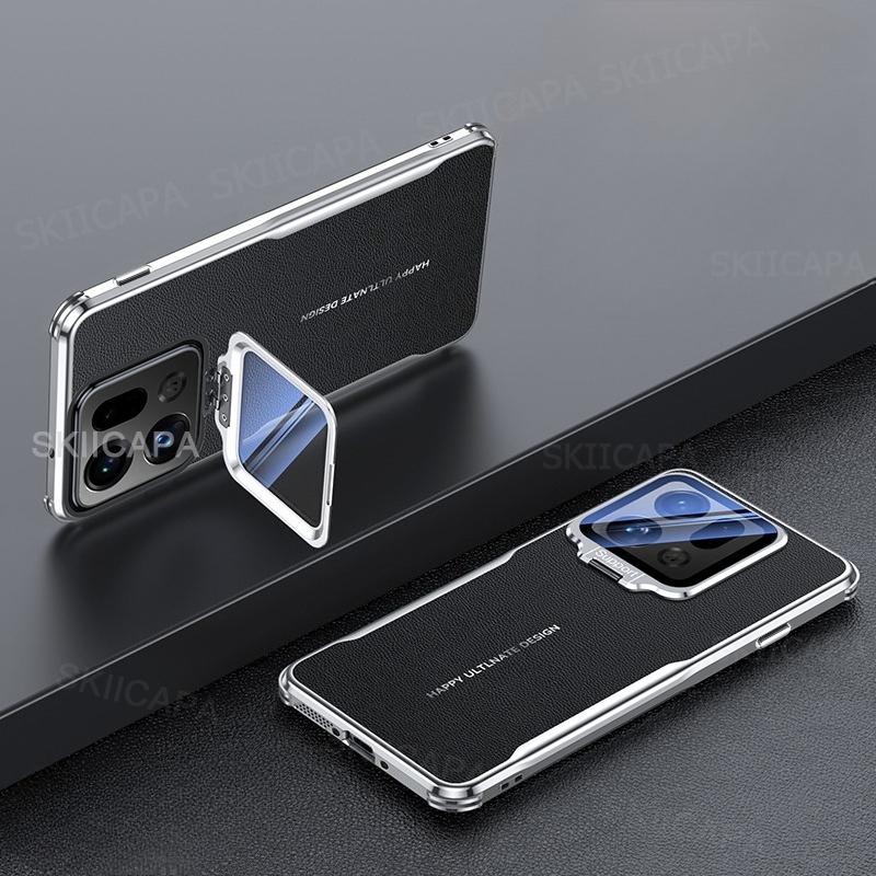 Szklana Soczewka Niewidoczna Osłona Obudowa Dla OPPO Find X9 Pro Cztery Narożniki Odporna Na Upadki Gładka Skórzana Pokrowiec Na Telefon Zderzak Dla Find X9Pro