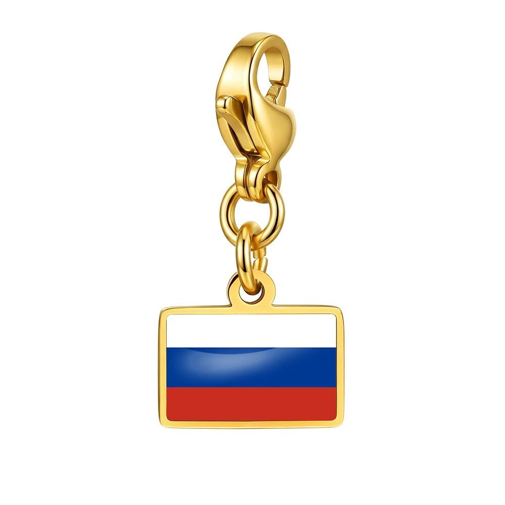 Country Flag Charms 10 Mm Pendant Necklace Bracelet Keychain Bagchain Stainless Steel Jewelry A Commemorative Gift For A Friend