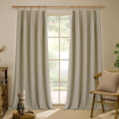 Softalker Blackout 178cm Set of Grade 1 Blackout Thick Drape Width Window UV Day and Night Energy Beige Stylish Partition Perfect for Bay Back Doors