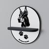 Doberman Dog Oval Shelf Black