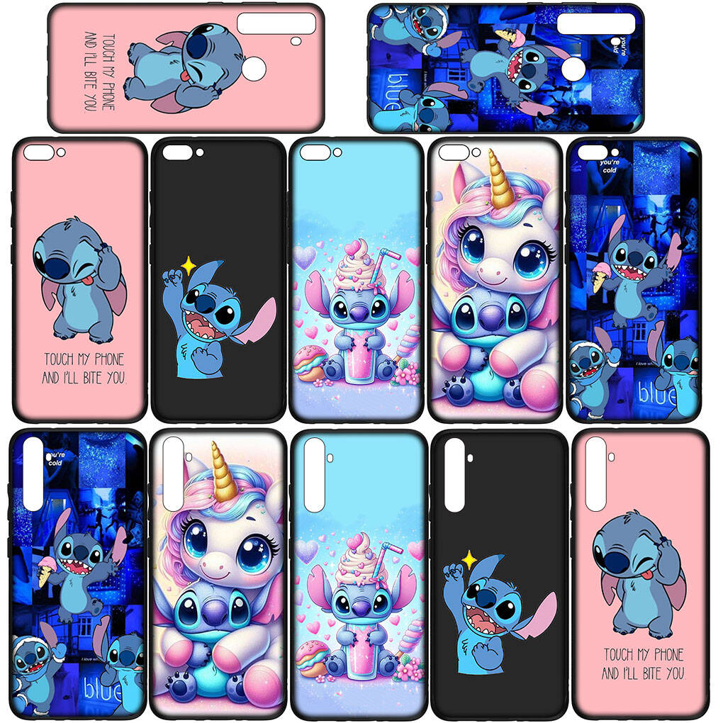 Phone Case for Samsung Galaxy S25 S23 S22 S21 S24 Ultra FE A05 A06 A15 A16 A36 A37 A35 A54 A55 A56 A57 A25 A26 A53 A17 Blue Lilo Stitch Lovely Cover