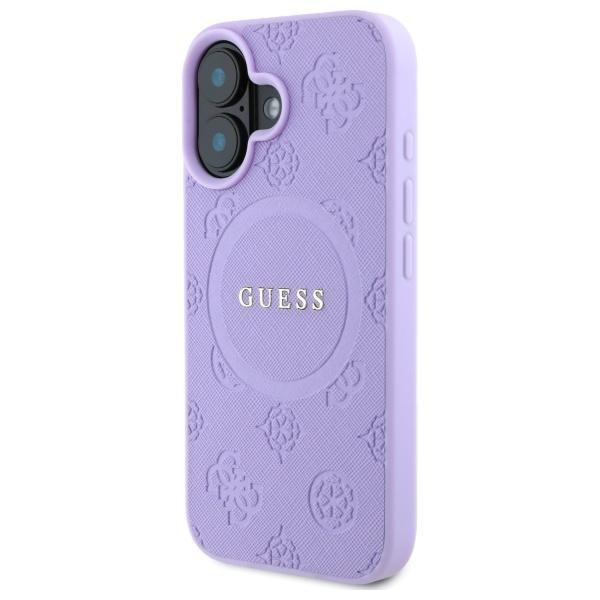 Guess Guhmp16Mpsapsmeu Iphone 16 Plus    6.7 Fioletowy/Purple Hardcase Saffiano Peony Classic Logo Magsafe