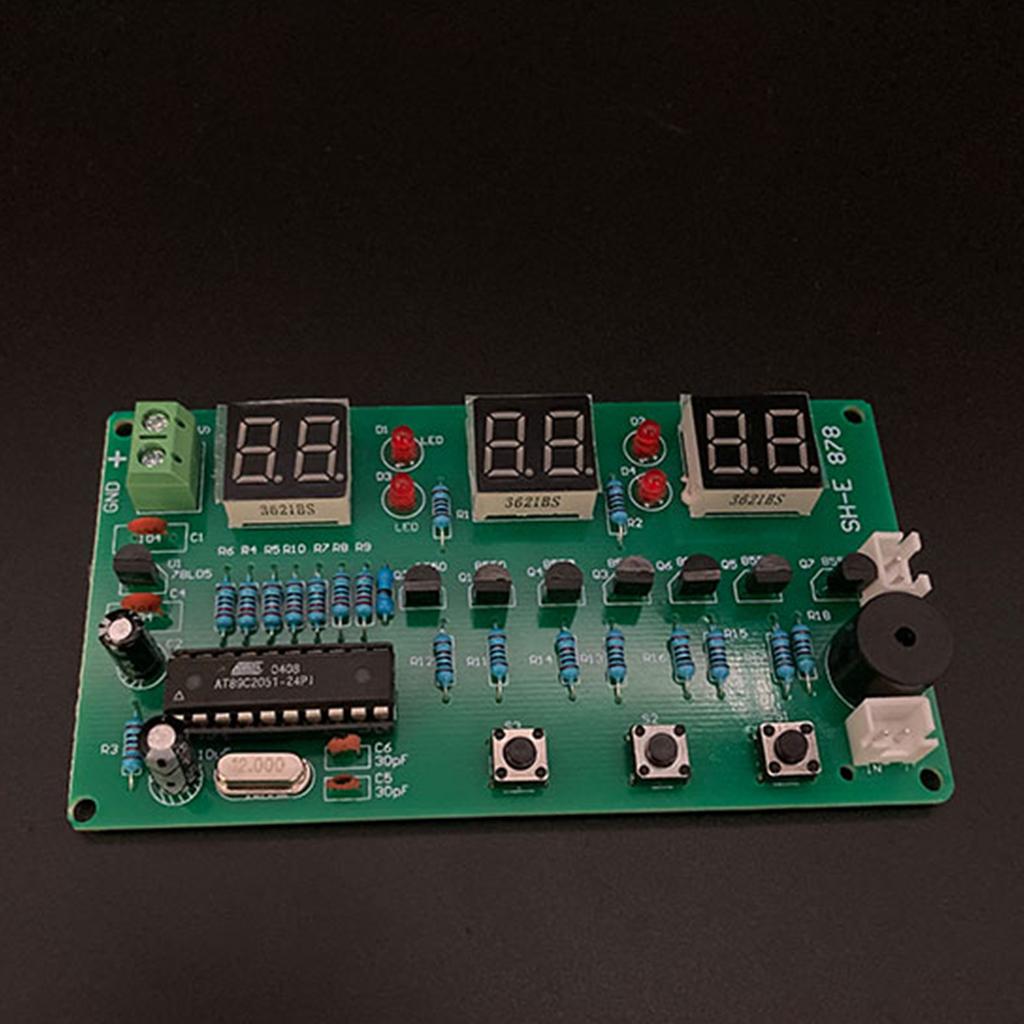 6 Bits Digital LED Electronic Clock Kits PCB Soldering Practice Learning Board AT89C2051 DC5V-12V Component Spare Part