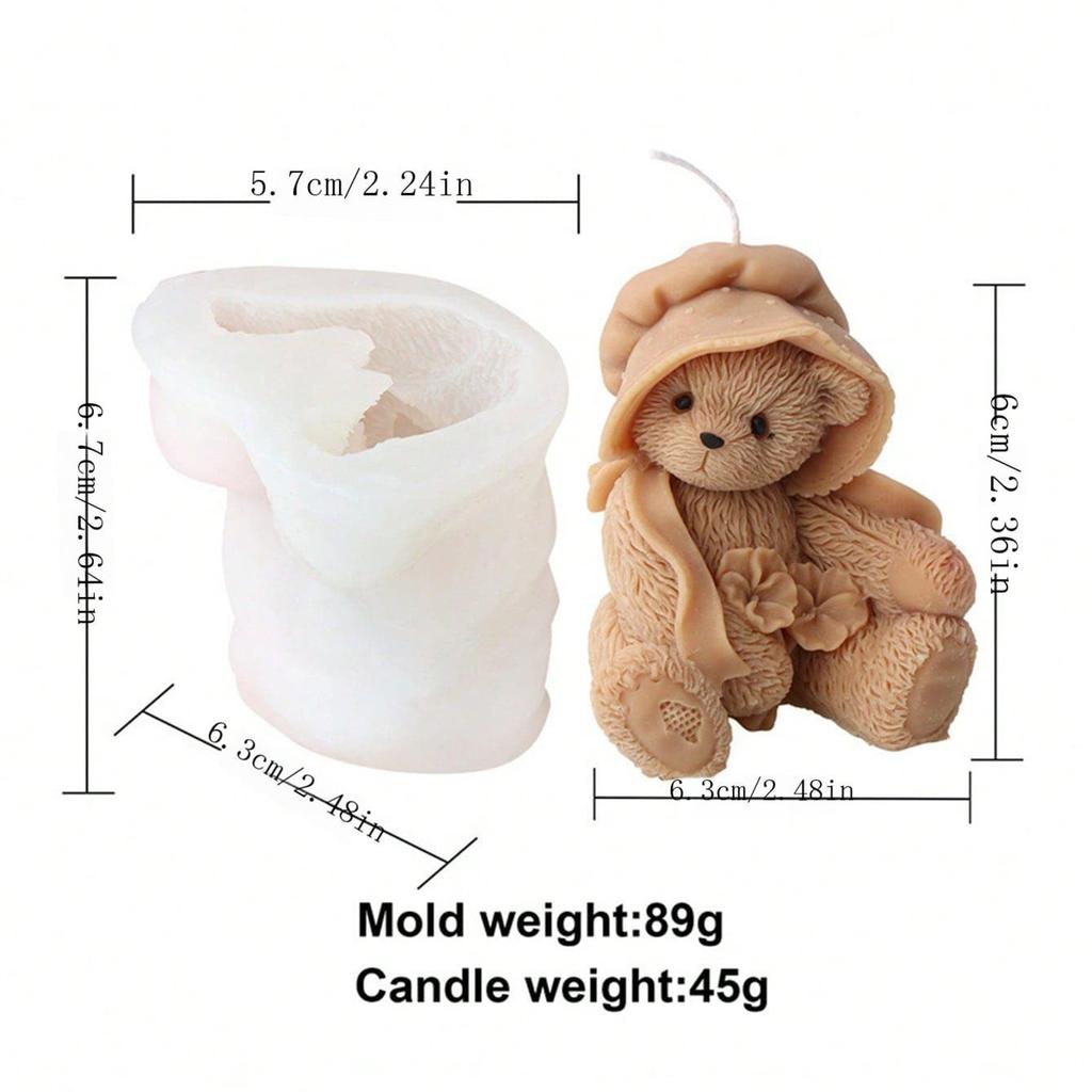 Cute 3D Smile Sitting Cat Silicone Candle Mold Cap Bear Soap Resin Mould Kitten Plaster Resin Crafts Molds Diy Chocolate Ice Cub