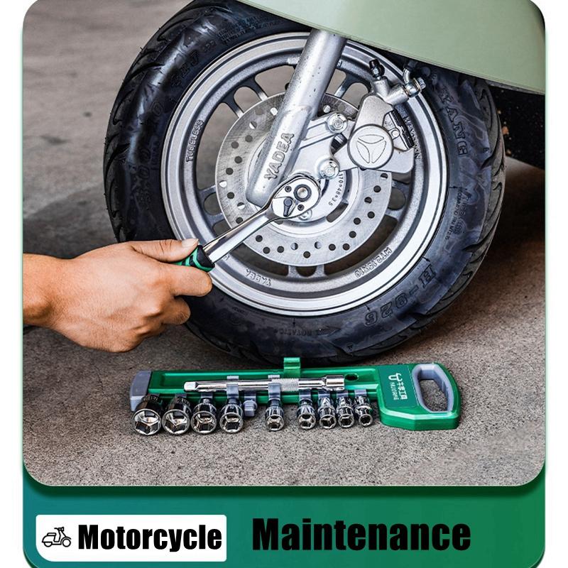 Drive Socket Set 1/4"-3/8"-1/2",CR-V Metric and Imperial Sockets with Quick-Release Ratchet Wrench,pro model 72 teeth, Sockets